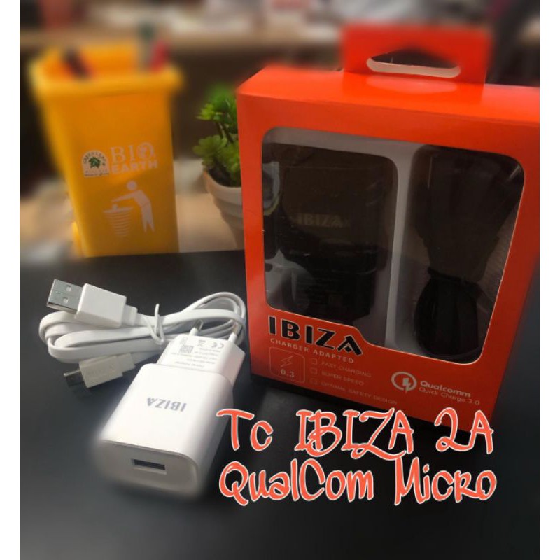 CHARGER IBIZA MICRO USB QUALCOM CASAN HP CHARGER HP OPPO VIVO XIAOMI SAMSUNG REALME ASUS LENOVO 2A