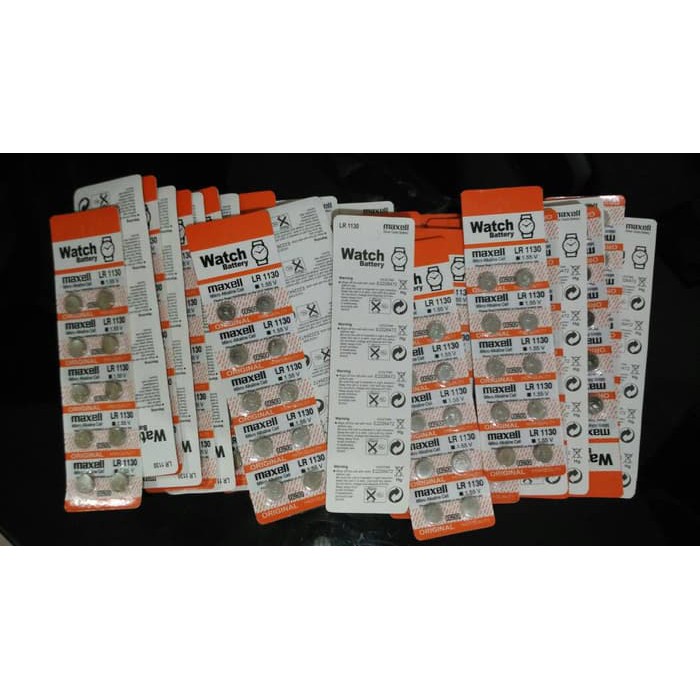 BATRE Baterai Battery Maxell AG 10 LR1130 Tutup Pentil Ban LED Jam