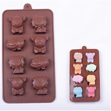AQX086-Singa hippo pooh mold cetakan es puding permen candy cookies kue