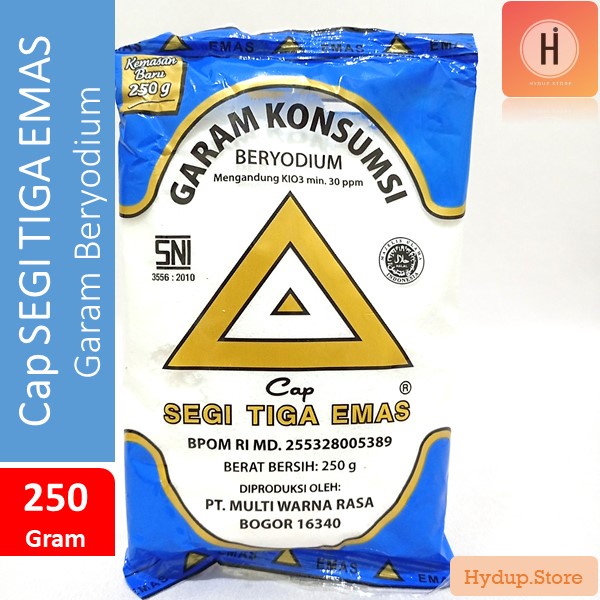 

Garam Beryodium Cap Segi Tiga Emas 250 Gram