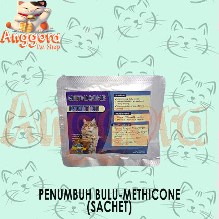 Penumbuh bulu kucing Methicone Sachet ISI 10 KAPSUL