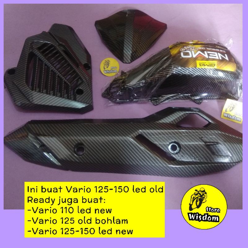 Paket Variasi Karbon Vario 125 150 led new old techno carbon radiator ori knalpot visor filter nemo