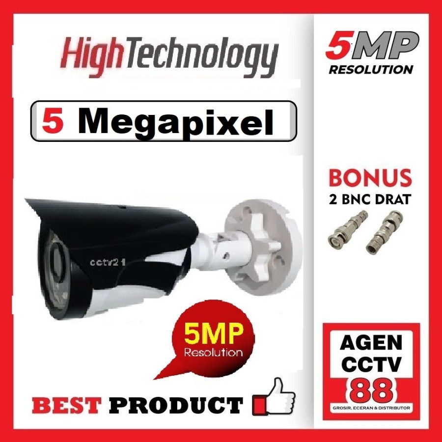 Camera cctv High-Vision-Pro Outdoor 5MP ULTRA HD Bonus 2Pcs BNC Drat