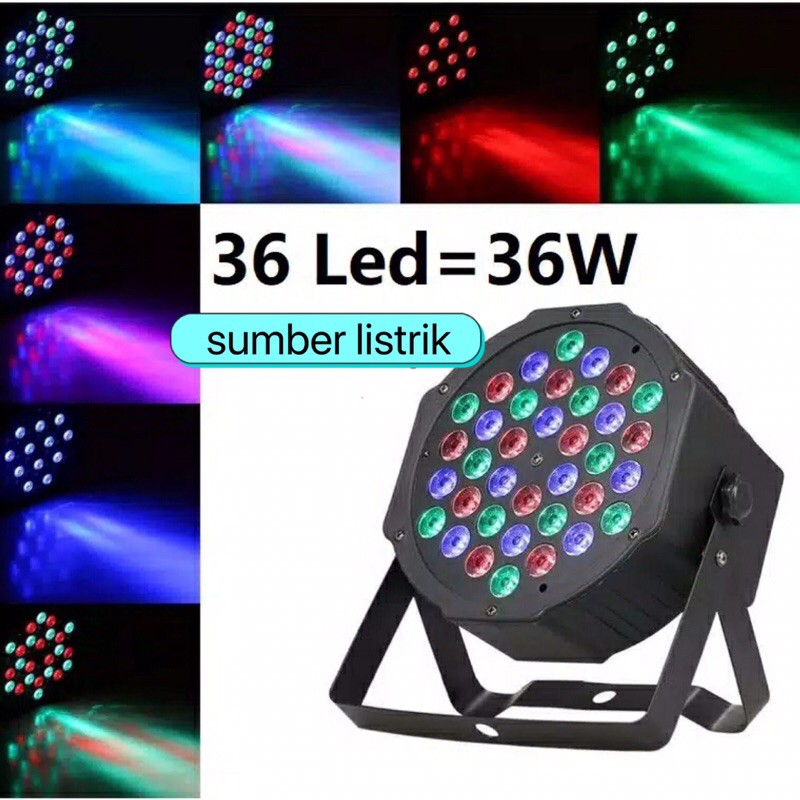 lampu sorot panggung disco 36led /36w/sensor suara/lampu panggung rgb/par light/lampu panggung