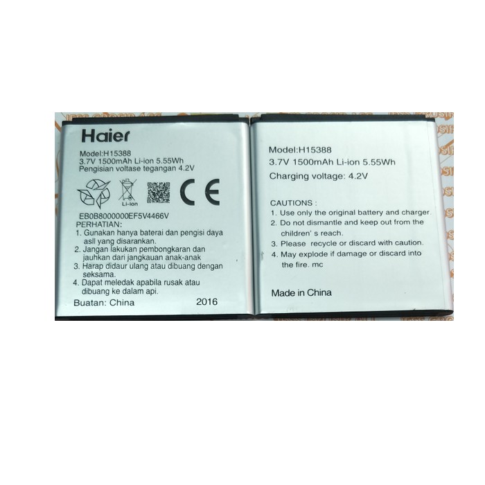 DISKON BATERAI ANDROMAX E2 H15388 , HAIER B16C2H BATTERY BATRE