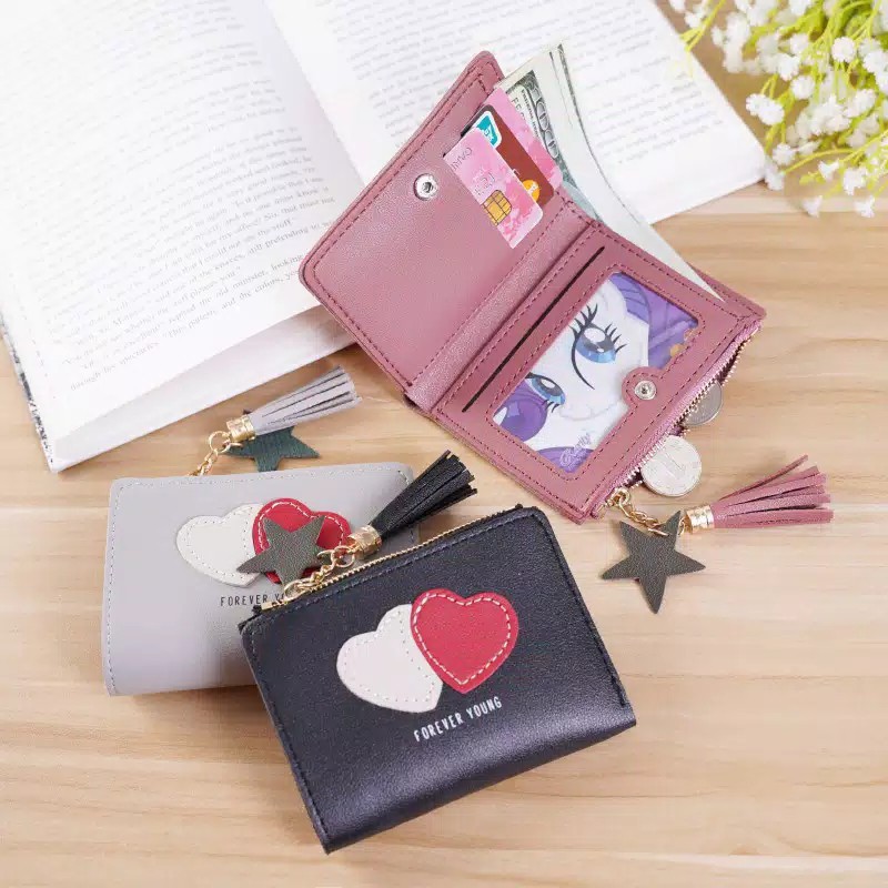 (COD) DOMPET LIPAT PENDEK/MINI DOMPET WANITA IMPOR MALLSHOPPING