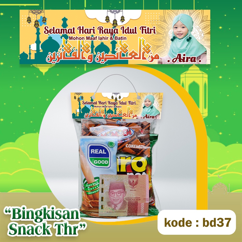 

isi 12 pcs tas bingkisan snack lebaran motif kekinian