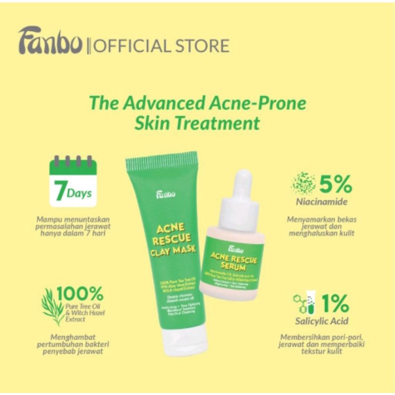 Fanbo Skin Goals Acne Rescue Club / Skin Goal Bright &amp; Glow Club ( Paket / Serum )