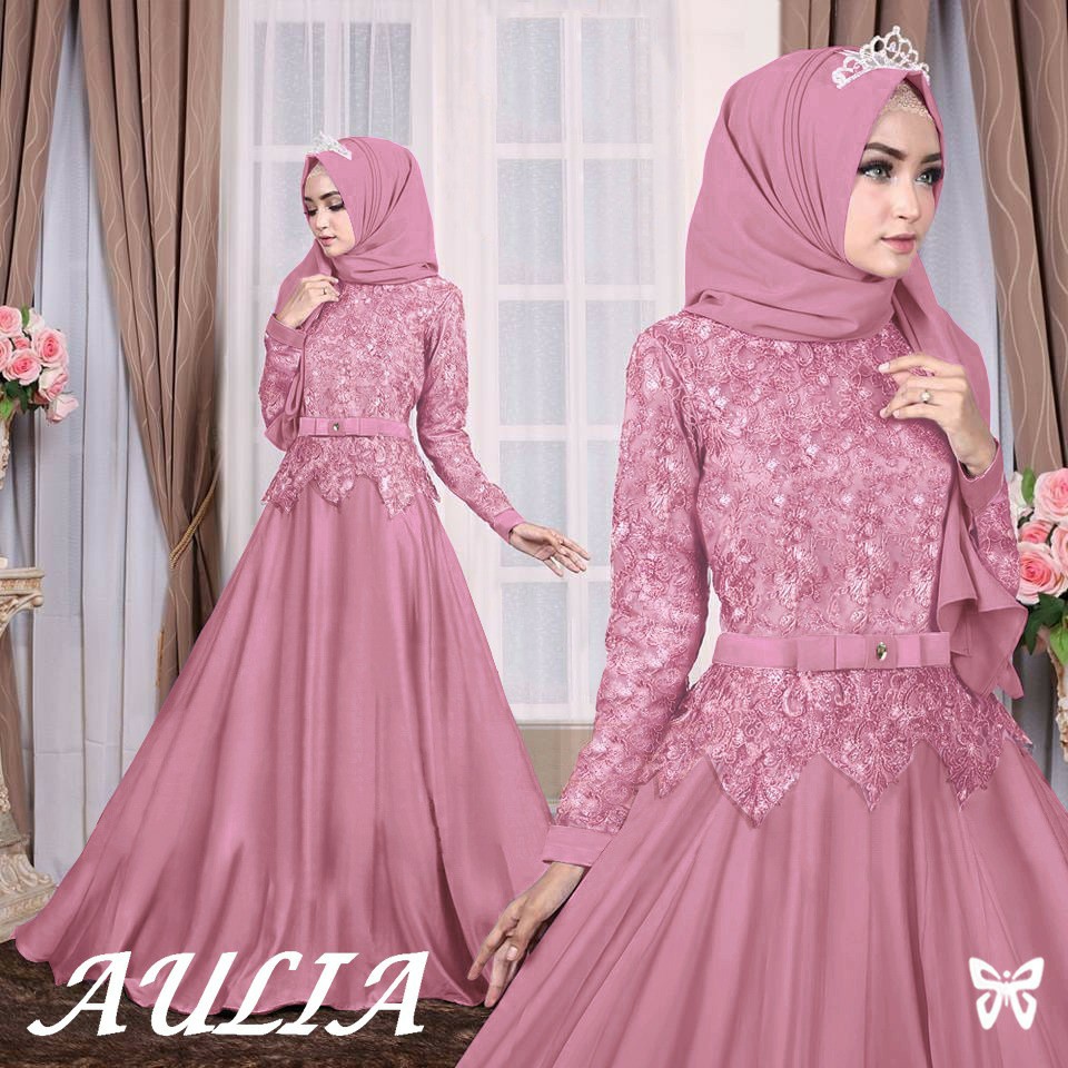 HOPYLOVY - GAMIS MAXI DRESS BRUKAT AULIA SYARI