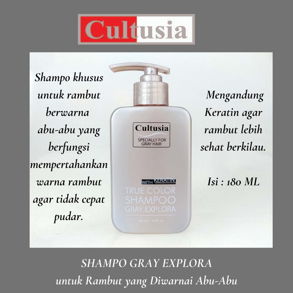 CULTUSIA WITH KERATIN TRUE COLOR SHAMPOO GRAY EXPLORA 180ML