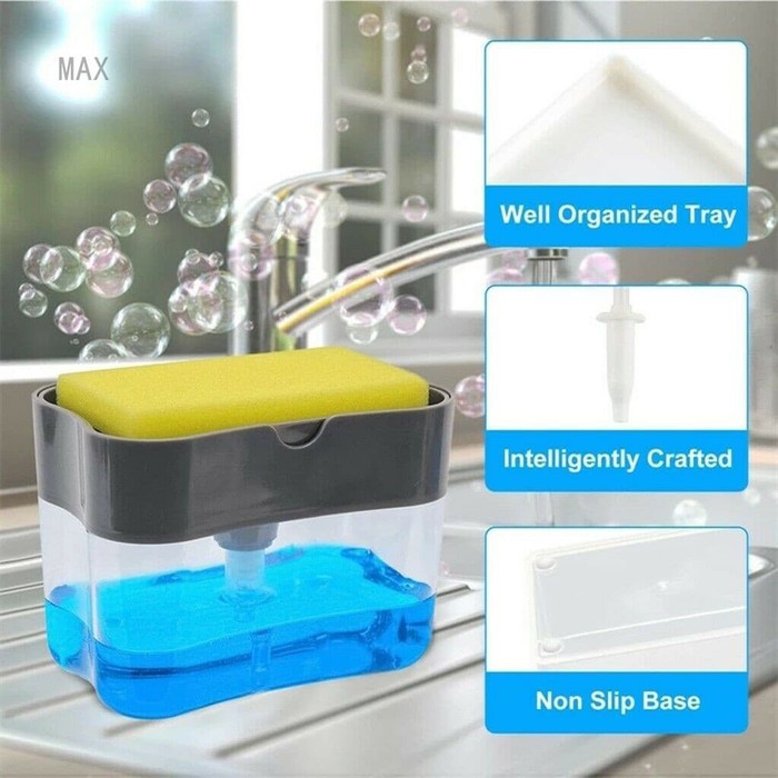 Tempat Sabun Cuci Piring Spons Model TEKAN PRESS - Dispenser Sabun Sponge Anti Berantakan Soap Pump