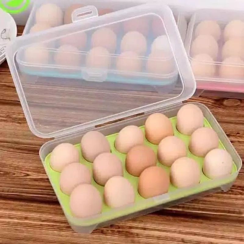 Kotak Telur Egg Box / Tempat Penyimpanan Telur / Box Telor 15 Lubang Kotak Penyimpanan Telur 15 Sekat