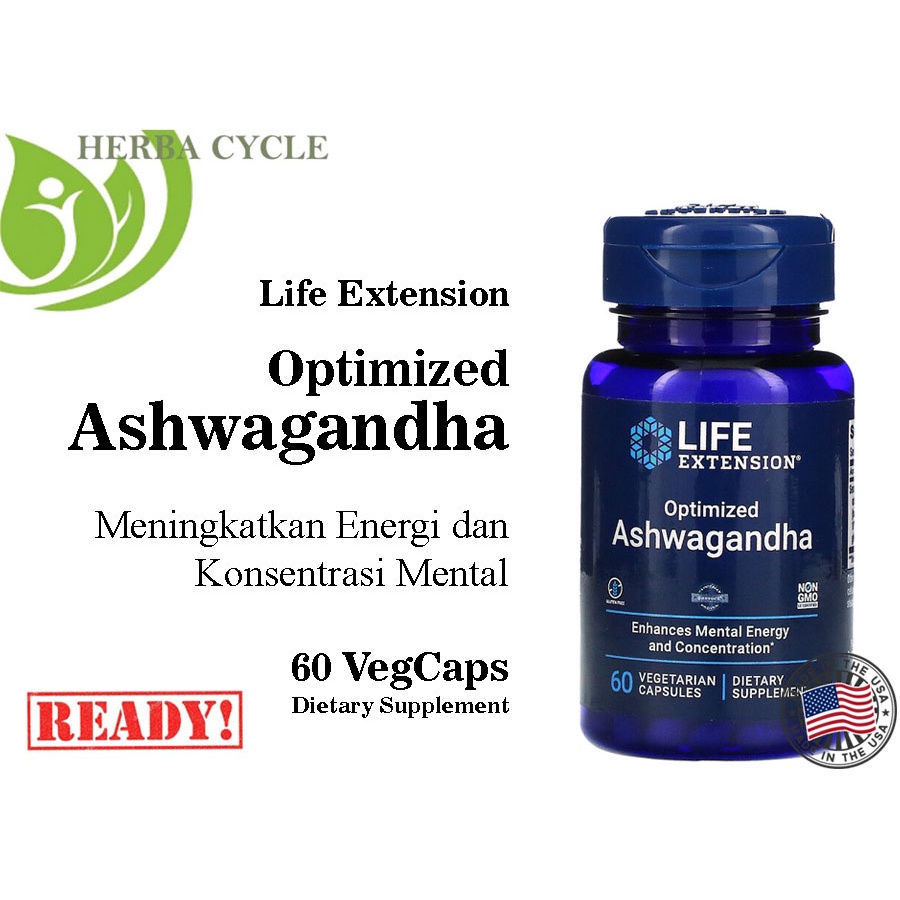 Life Extension Optimized Ashwagandha Extract 60 Vege Caps Ori USA Life Extension Ashwagandha