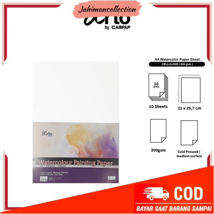 

✨ BISA COD ✨ Kertas Cat Air Arto A4 Watercolor Paper Sheet - CELLULOSE 300gs