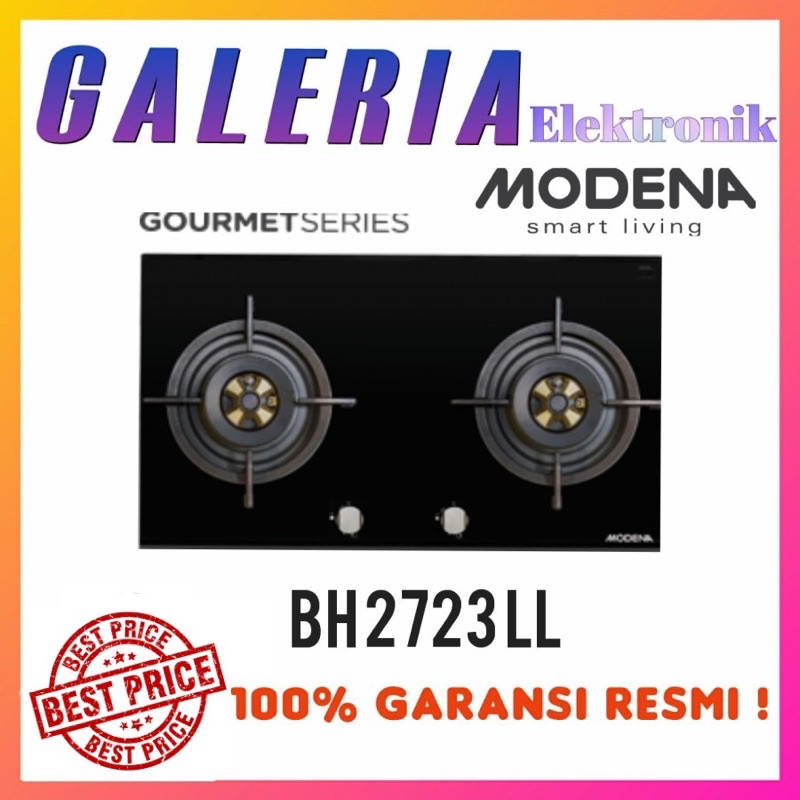 MODENA BH2723LL KOMPOR TANAM 2 TUNGKU BH 2723 LL BUILT IN GAS HOB