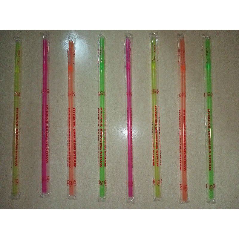 SEDOTAN STERIL NEON BENGKOK WARNA WARNi/Sedotan Tekuk per 20pcs