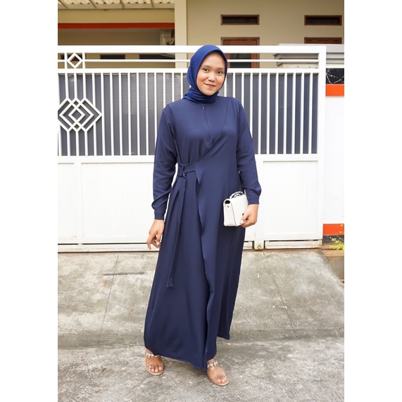 NURA DRESS PAKAIAN GAMIS MUSLIM WANITA BUSUI DAN WUDHU FRIENDLY KEKINIAN TERBARU BAHAN SHAKILA PREMIUM SIZE FIT to L DAN XL TERMURAH BY ZENIC_ID BISA COD