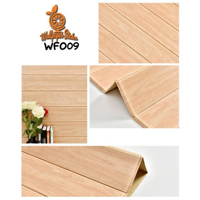 WALLPAPER 3D FOAM KAYU WOOD UK 70 X 70 CM KODE WF009