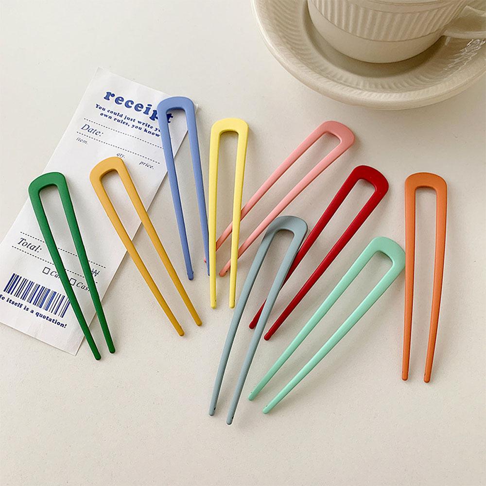 Needway Jepit Rambut Elegan Chic Trendi Nyaman Colorful U Shape Hair Fork