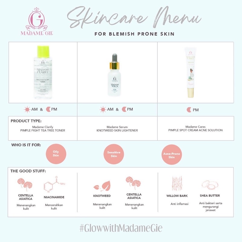 MADAME GIE Madame Serum Indonesia / Primer BB Foundation Loose Powder Lipstick Eyeshadow Blush On Eyeliner Eyebrow Mascara Lipstick Lip Matte Gloss Balm Kutek / Facial Wash Toner Essence Sunscreen Moisturizer Cream Mask Masker Body Lotion / Lipill Paket