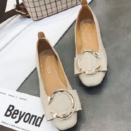 BJS1386 - BEIGE - Sepatu Flat Wanita Cantik SEPATU KERJA WANITA FLAT SHOES SEPATU FORMAL KANTOR RATA FASHION IMPORT TERMURAH TERLARIS TERBARU BAGSTORE JAKARTA JSS1386