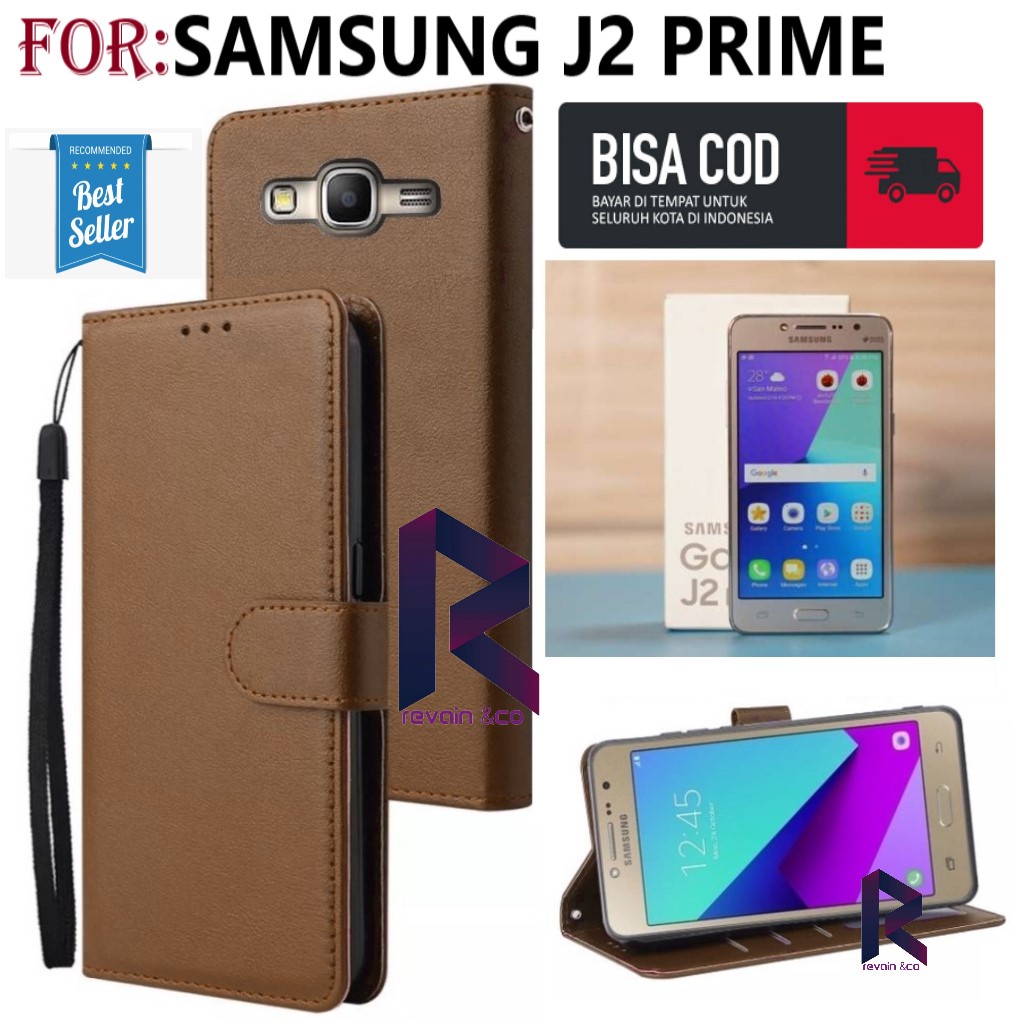 SAMSUNG J2 PRIME CASE FLIP WALLET LEATHER KULIT PREMIUM SARUNG BUKA TUTUP FLIP CASE SAMSUNG J2 PRIME