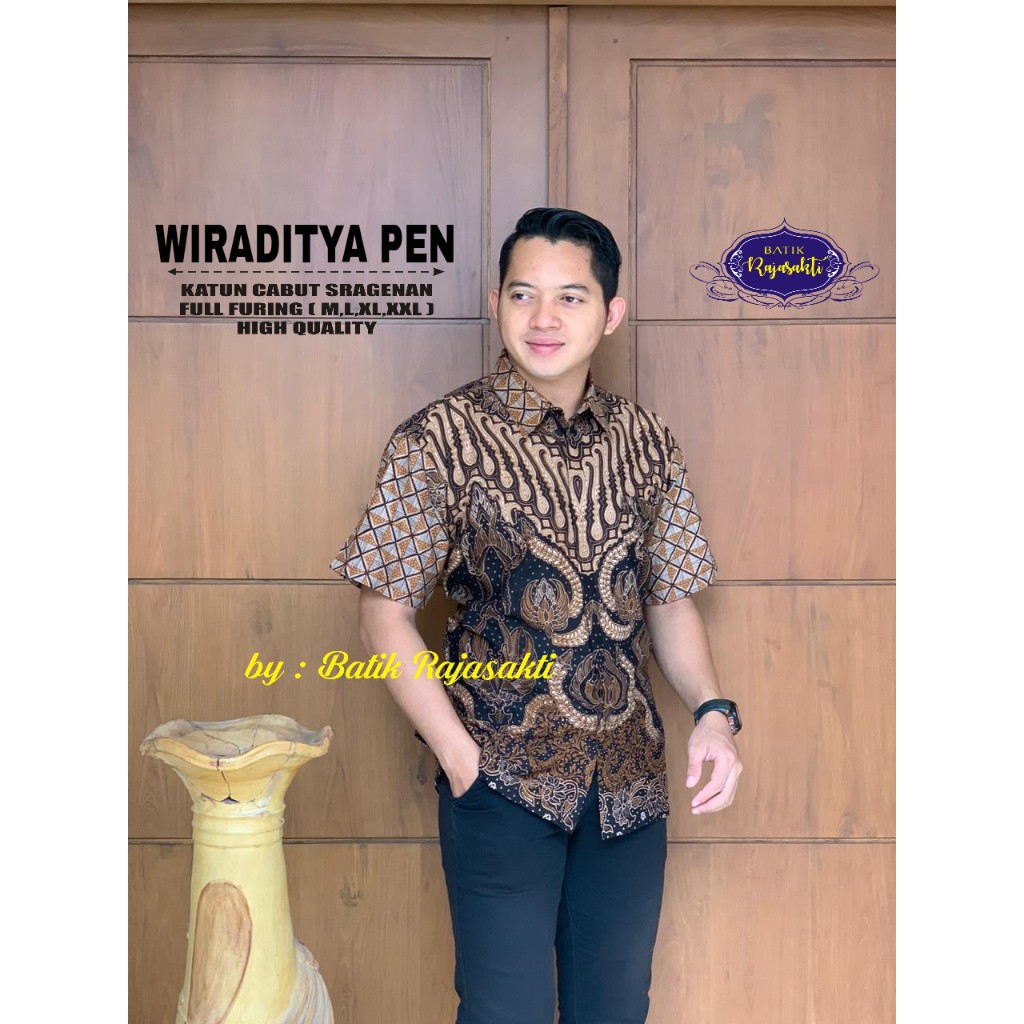 WIRADITYA RAJASAKTI KEMEJA BATIK SOLO PRIA LENGAN PENDEK PANJANG LAPIS FURING ATASAN PREMIUM MODERN KATUN HALUS PUSARAN 2 PUNAKAWAN PENDEK SADEWO SADEWO PEN SADEWO 2 DANAPATI JAGADHITA DANADIPA GAGAH PERKOSO  GHANIM SULAIMAN  ADINATA COLET CAHAYA  SULTAN