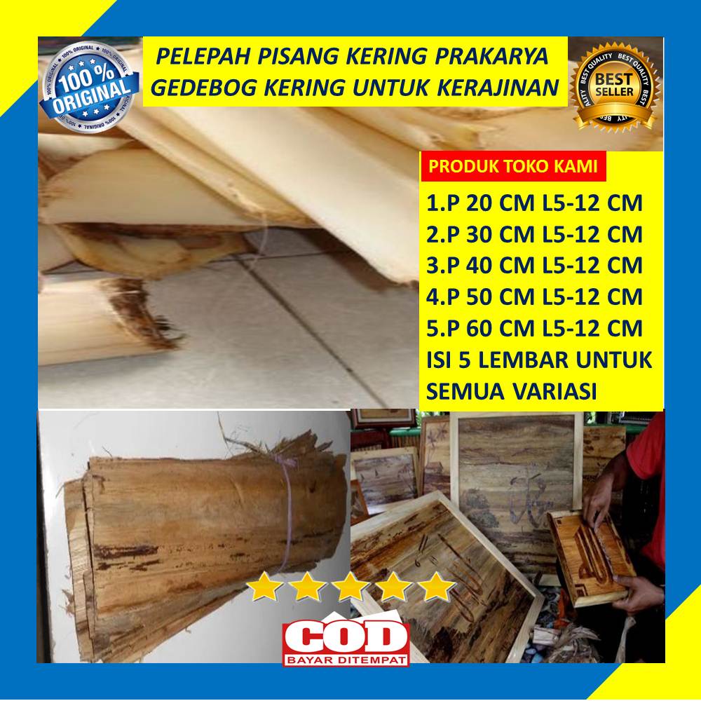 Pelepah Pisang Kering Prakarya Gedebog Bahan Craft 5 Variasi