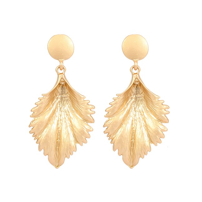 LRC Anting Tusuk Fashion Metal Leaf Earrings F5636X