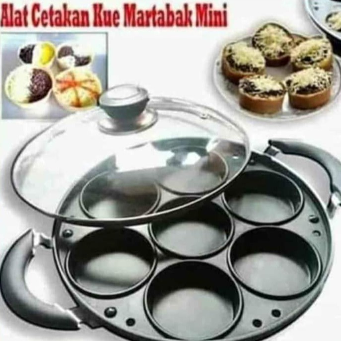 CETAKAN 7 DATAR KUE LUMPUR APEM MARTABAK MINI HAPPYCALL / CETAKAN KUE MARTABAK MINI 7 LUBANG