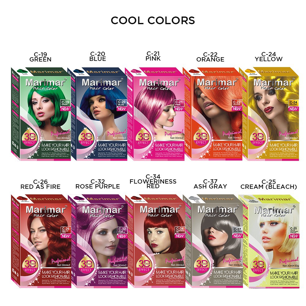 MARIMAR HAIR COLOR 3D EFFECT CAT RAMBUT / SEMIR RAMBUT MARIMAR - 30ML