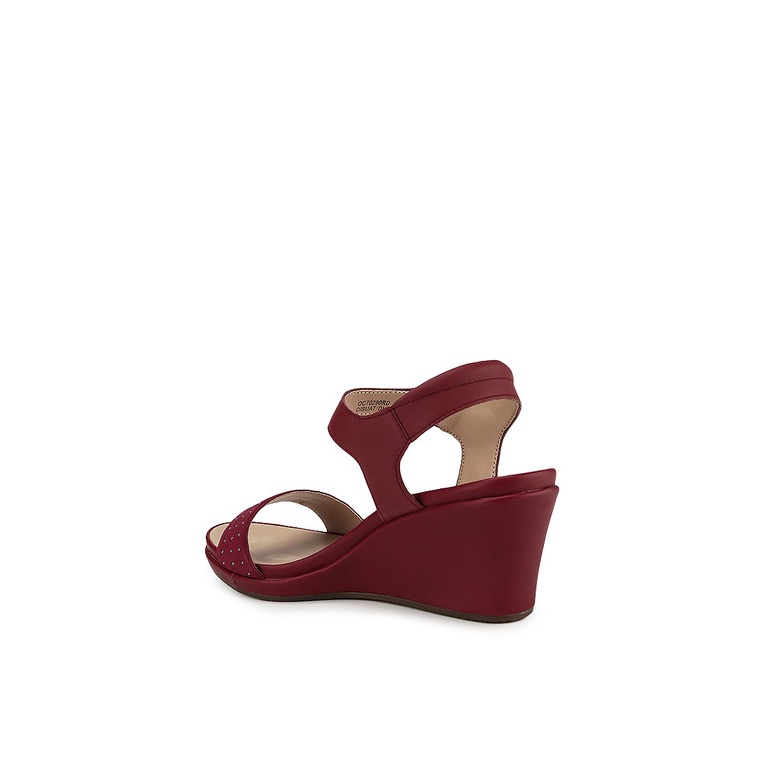 SANDAL WEDGES KULIT OBERMAIN WANITA ORIGINAL ASLI TERBARU MERAH OW40