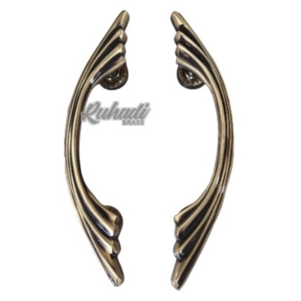 Handle pintu kuningan gagang pintu rumah motif kipas antik 40 cm