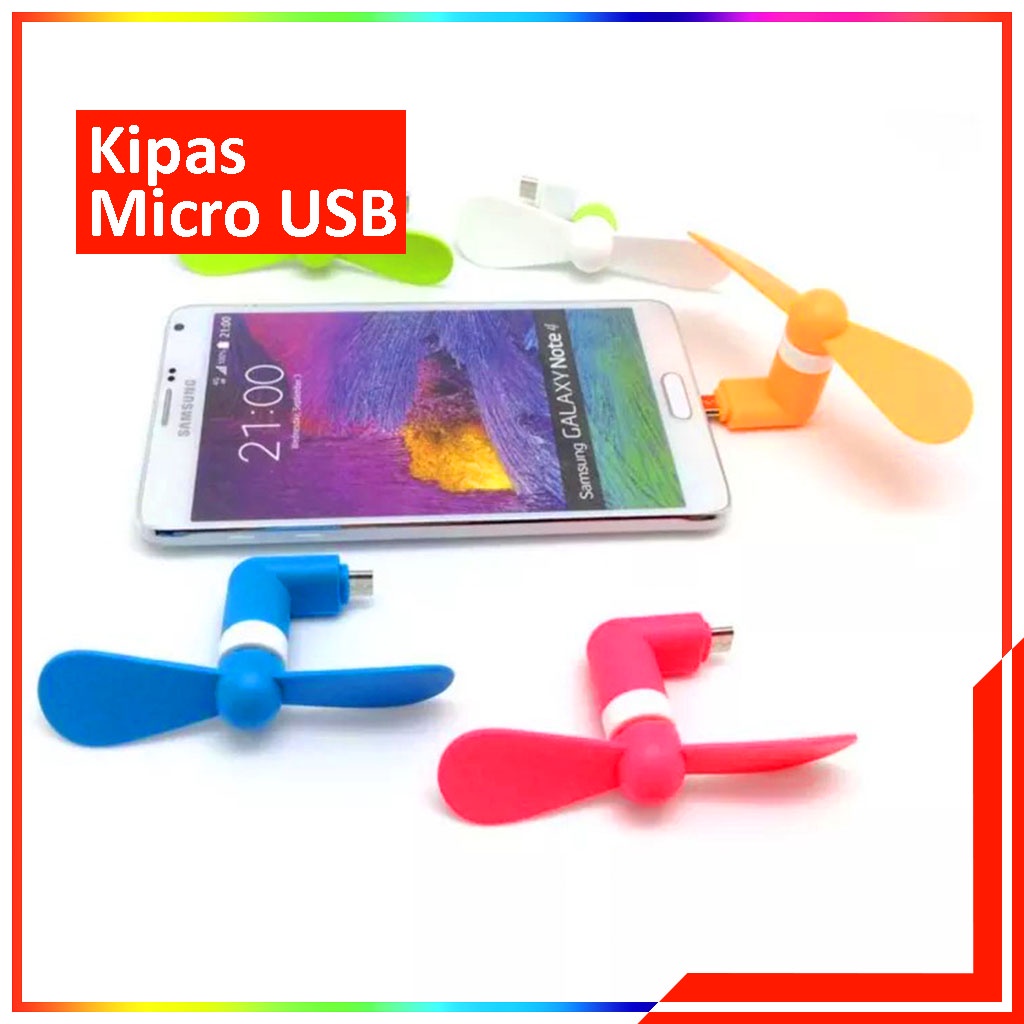 Kipas Angin Mini Handphone Portable / Mini Fan Micro USB Android