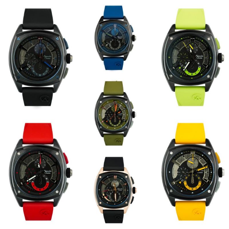 JAM TANGAN PRIA ALEXANDRE CRISTI AC 6591/AC 6591 TALI RUBBER ORIGINAL