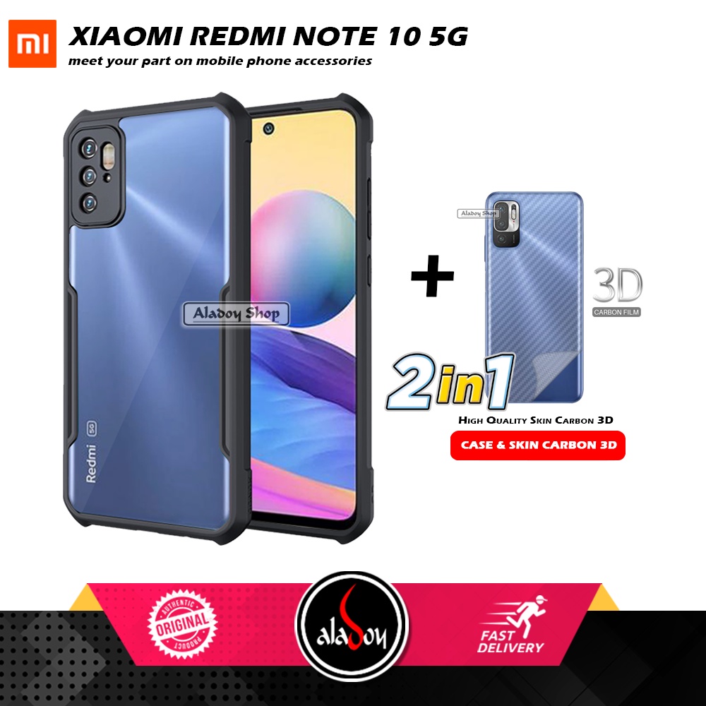 Case XIAOMI REDMI NOTE 10 5G Armor Fusion Transparent Casing Free Skin Carbon 3D