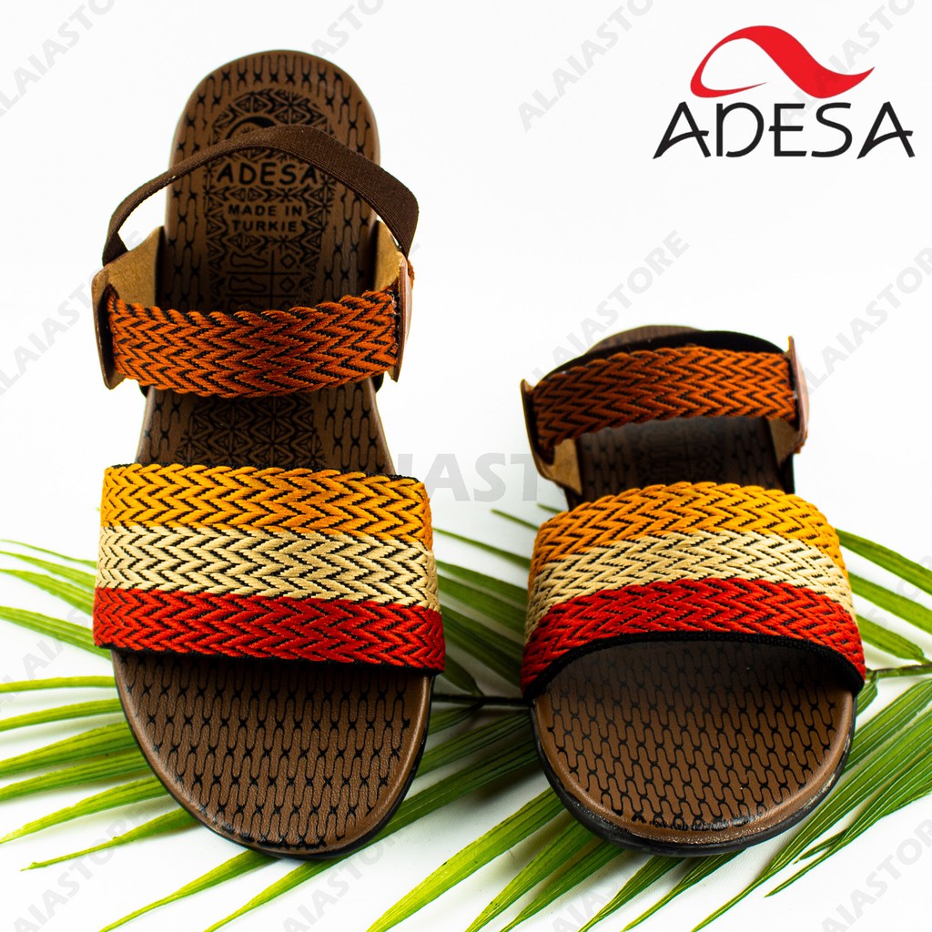 Sandal let wanita turki A (garis 3) / let cewek bisban turkiy / sandal rajut perempuan Adesa 37/40