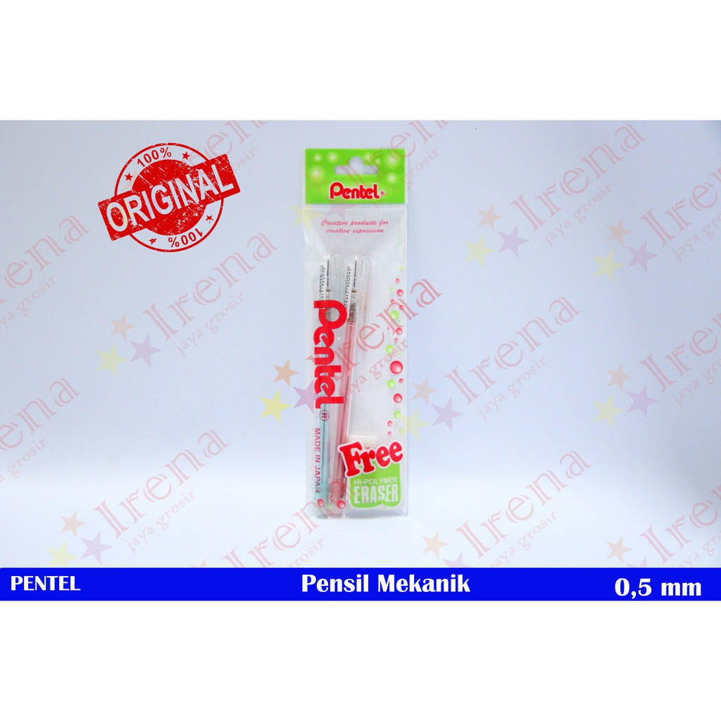 

PENTEL PENSIL MEKANIK SET CAPLET 0,5 PENCIL 2PC FREE ERASER