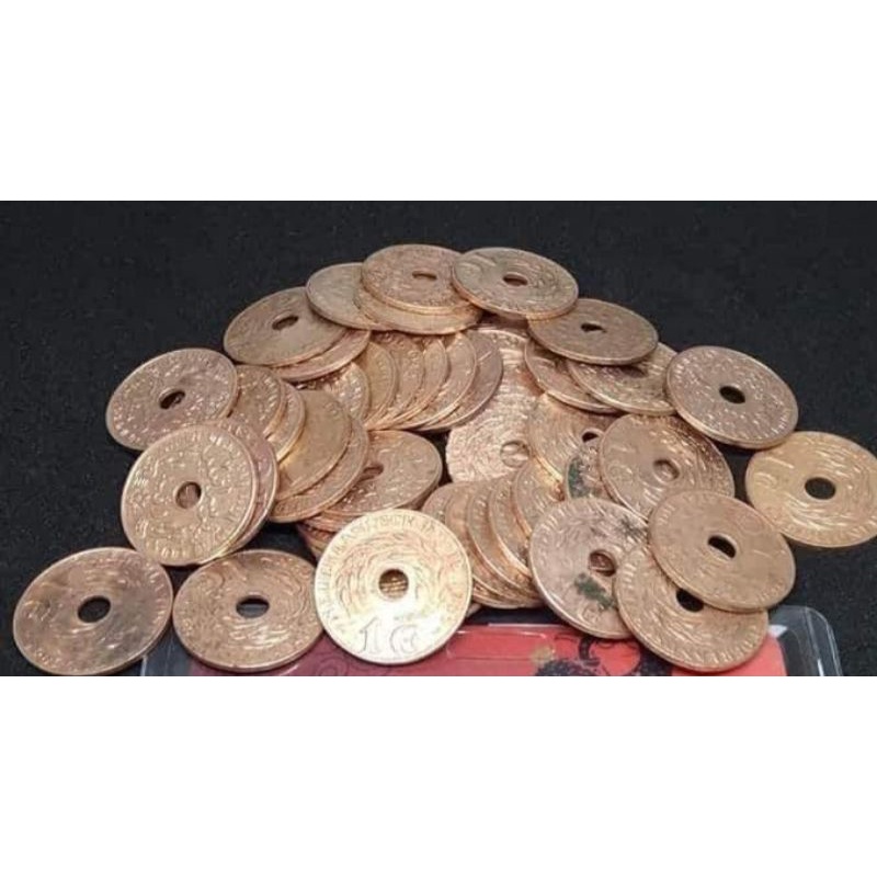 Koin 1 Sen Bolong Netherland Indie