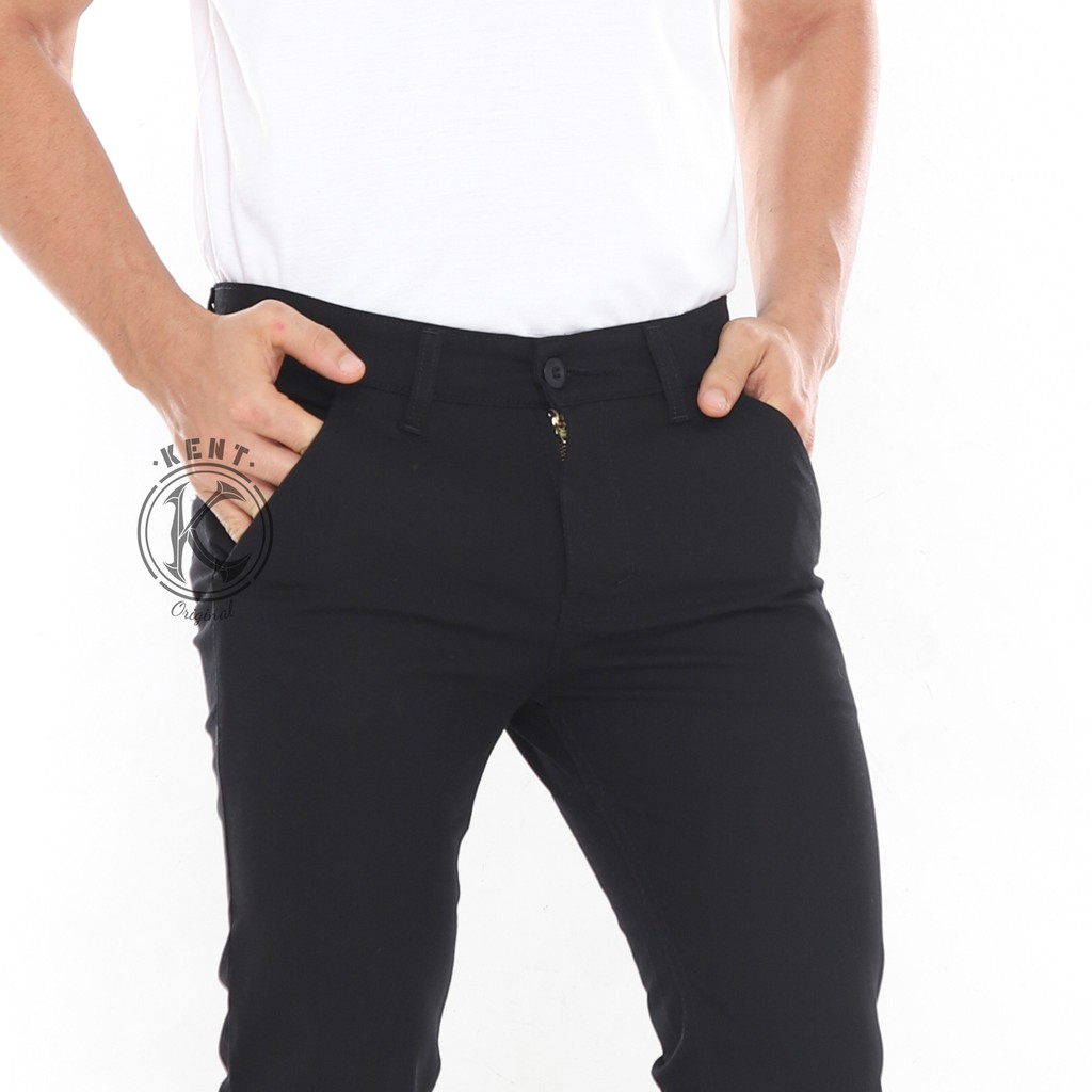 Kent Celana Chino Hitam Premium Original