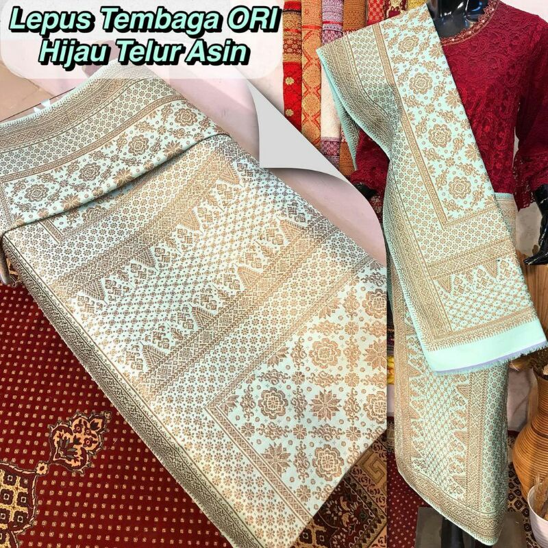 SONGKET LEPUS TEMBAGA ORI | SONGKET BIRU MUDA | Songket Tenun Palembang