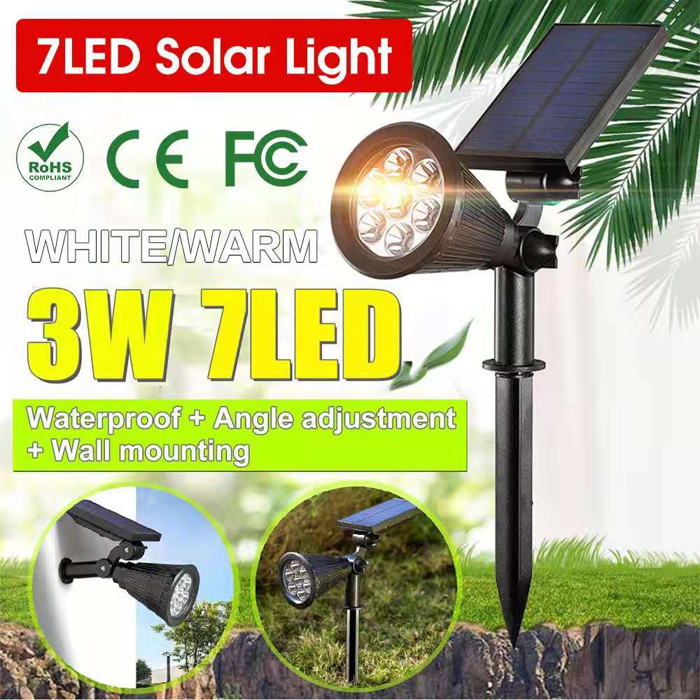 Lampu Taman 7 Led Tahan Air Surya Powered Landscape Spotlights