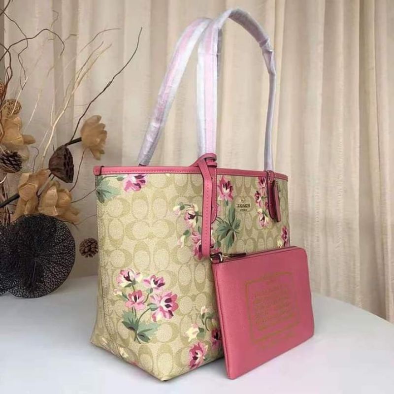 Coach Authen tote bag bolak balik