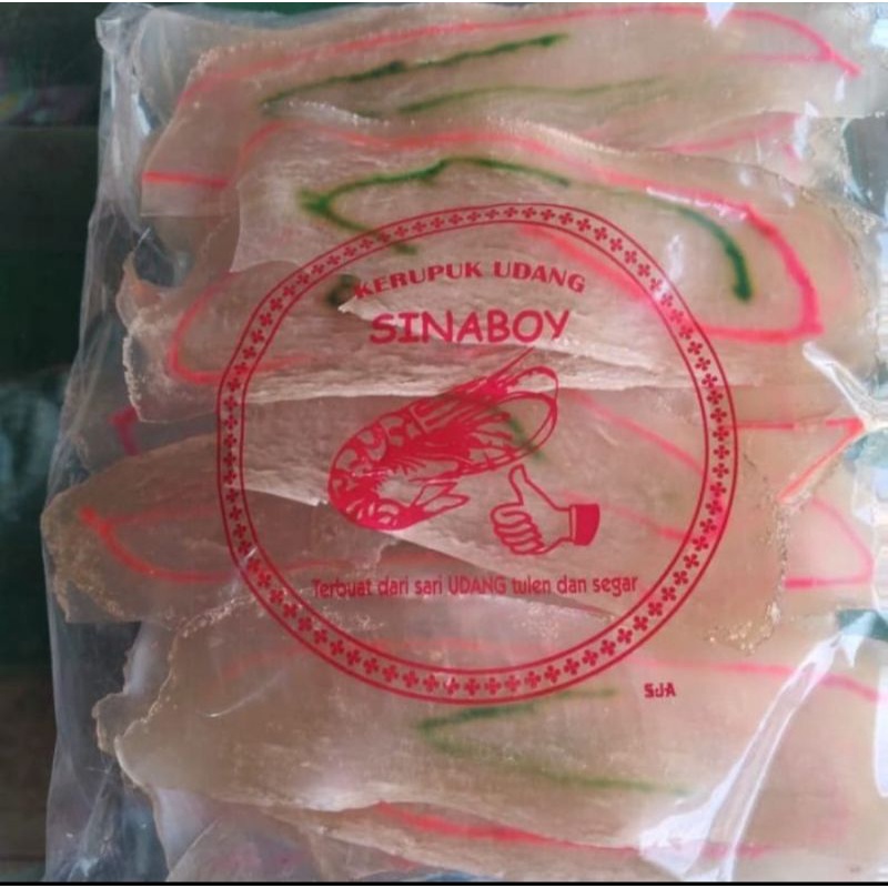 kerupuk udang asli Sinaboi - Riau warna warni