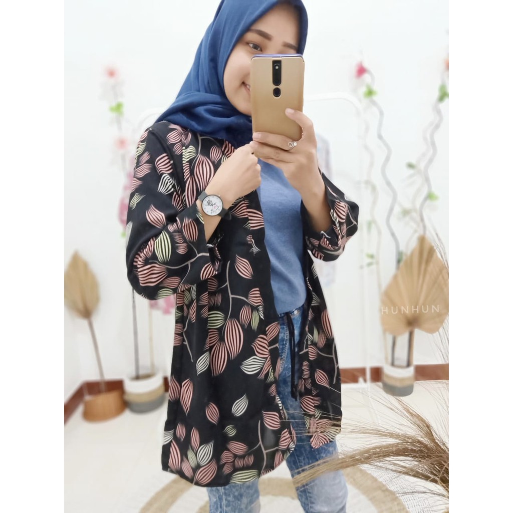 BIG SALE!! LONG CARDI LEAF/ CARDIGAN DAUN MOTIF WOLFISH PREMIUM HITS SELEBGRAM