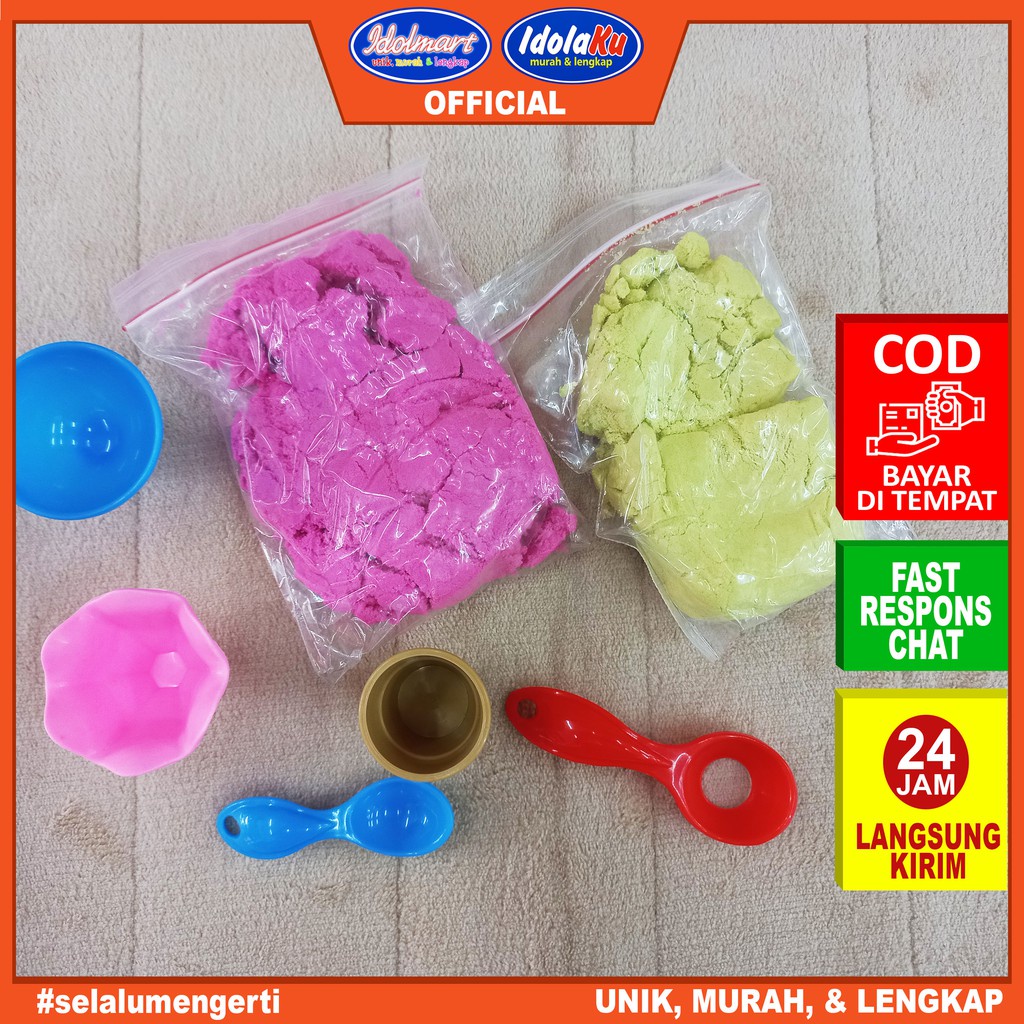 IDOLMART Fundoh Mainan Pasir /Magic Sand Ice Cream Cone / LOVELY CAKE Surabaya