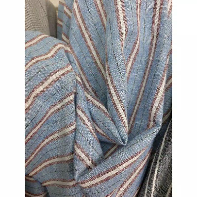 Kain Cotton Linen Motif Salur / Bahan Katun Linen Motif Garis
