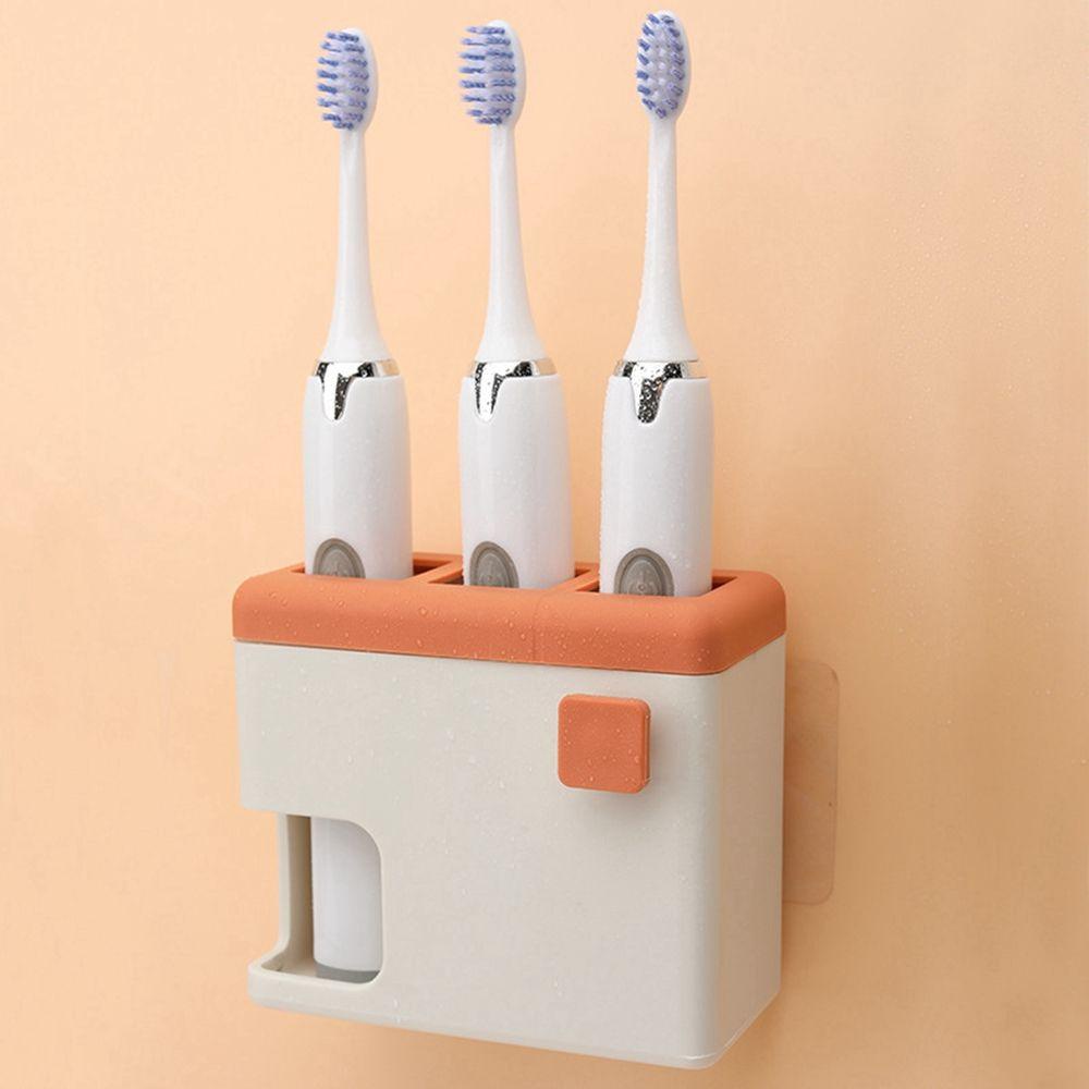 [Elegan] Tempat Sikat Gigi Elektrik Hemat Ruang Punch Free Organisasi Rumah Perekat Rak Penyimpanan Toothbrush Organizer