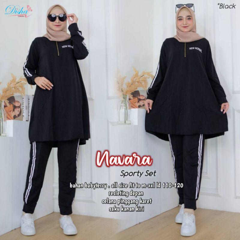 Navara Sporty Set By DISHA • Setelan Olahraga Wanita • Set Baju Olahraga Muslim • Hijab Sport Jilbab
