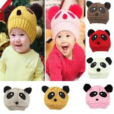 Topi Anak IMPORT bukan LOKAL Motif Panda Usia 1 2 3 Tahun - Ball Hat Kids Baby - Topi Bayi Wol IMPORT SALE